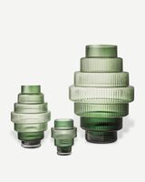 Vase Steps dk. purple large, Dark green, small