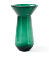 vase long neck green, Dark green, small
