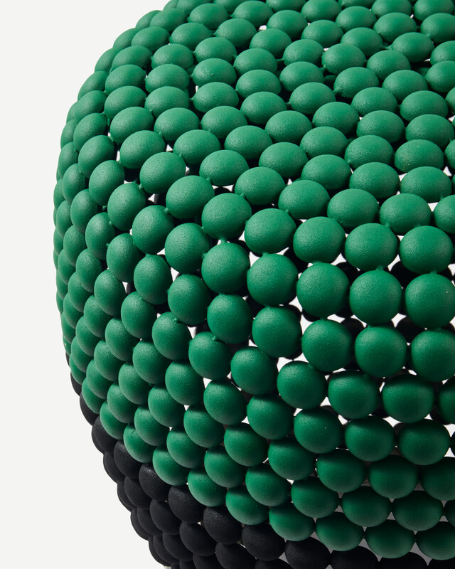 dot stool striped white combi, Dark green, pdp