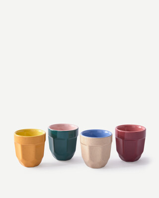 Espressokopjes meerkleurig set 4