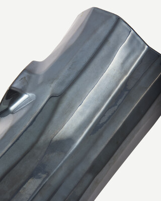 vase log metallic M, Dark grey, medium