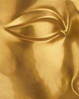 head left top white, Gold, small