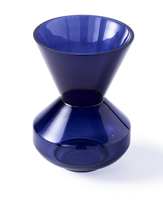 vase thick neck blue, Dark blue, medium