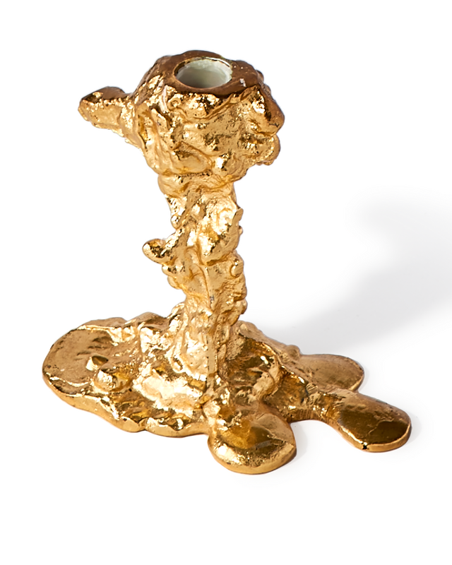 Drip candle holder S, Gold, large