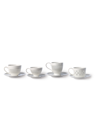 Pierced Cups and Saucers