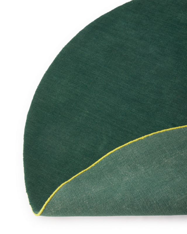 carpet outline light lilac / yellow Ø200, Dark green, large