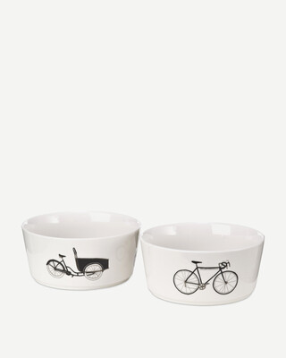 Snack bowl Bikes set 4, White, medium
