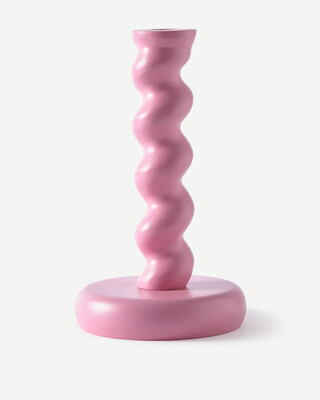 candle holder twister lt. pink M, Light pink, medium