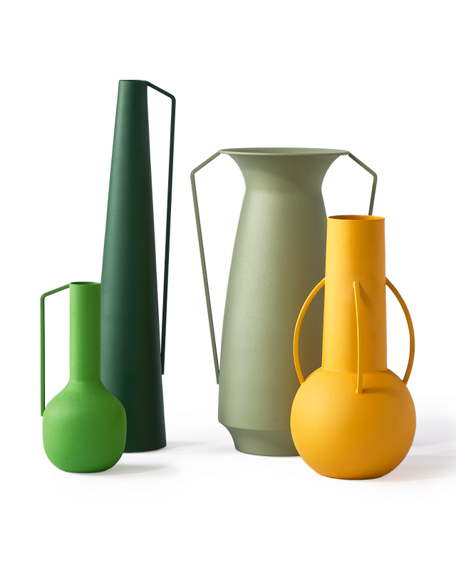 Vases Roman green set 4, Olive green, large