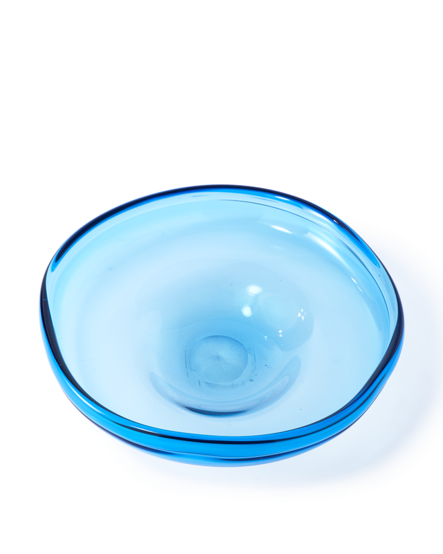 plate clear blue eye L, light blue, large