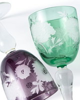 Wine glass peony multicolour set 6, Multi-colour, small