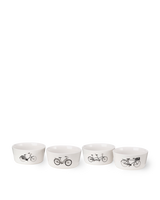 Snack bowl Bikes set 4, White, small