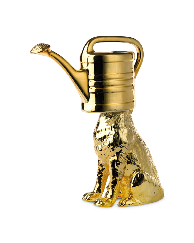 Wolf watering-can gold, Gold, large