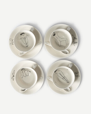Undressed teaset set 4, White, medium