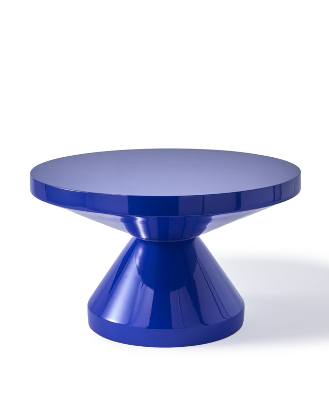 coffee table zig zag white, Dark blue, large