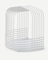 stool drop end white, white, small