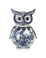 Piggy bank owl, Dark blue, small