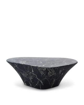 Oval Marble Look Coffee Table
