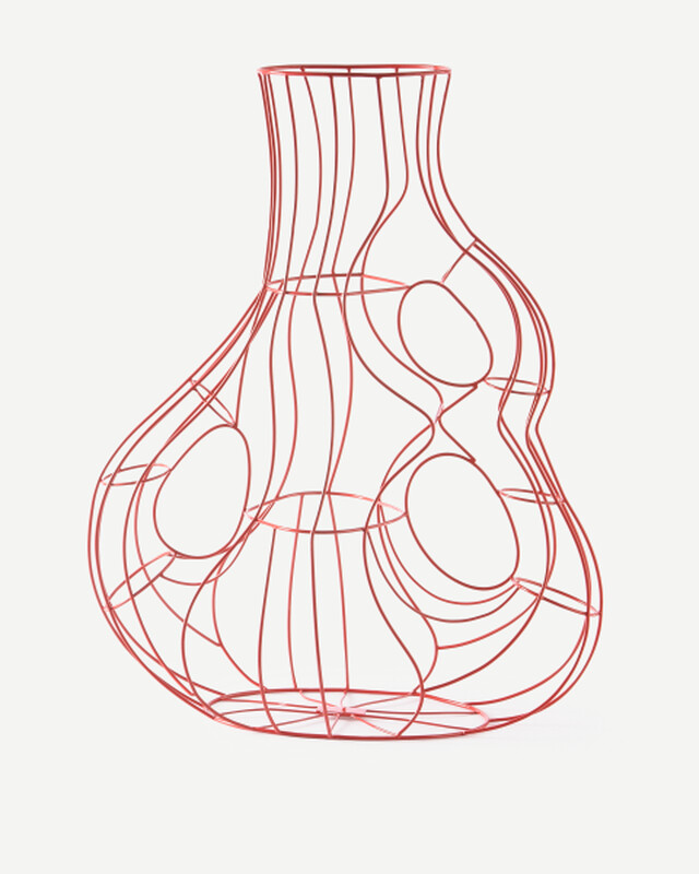 vase three ears frame red M, Coral red, pdp