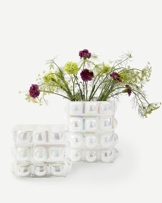 vase bubble white S, White, medium