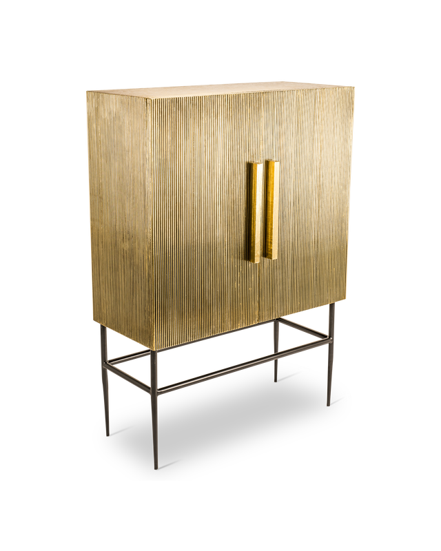 Cabinet Ribbel gold middle, Gold, large