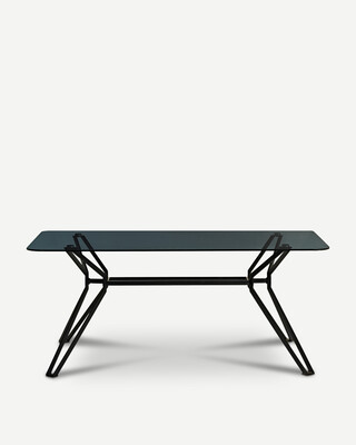 Rectangle Gold and Glass Dining Table