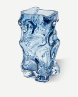 vase ice clear, Dark blue, small