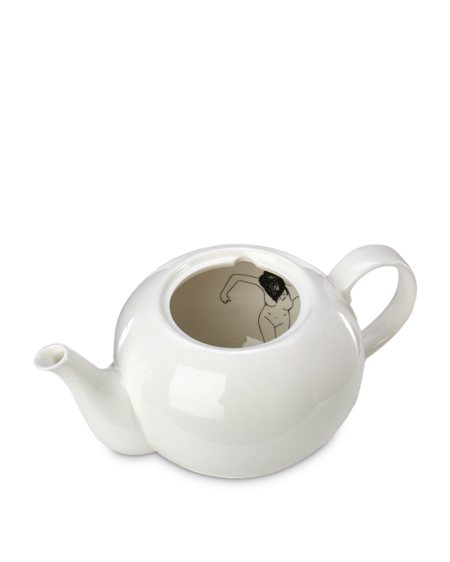 Undressed teapot, White, large