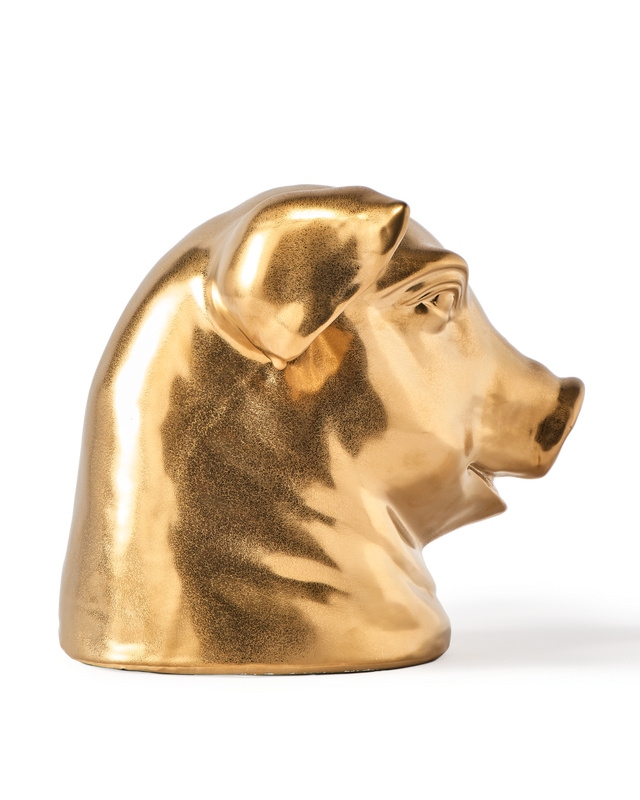 moneybox don't eat me, save me pig, Gold, large