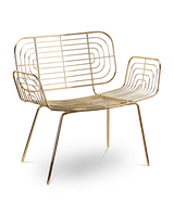 Lounge chair Boston black, Gold, small