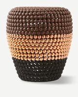 dot stool striped red combi, Dark brown, small