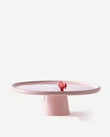 plate walking duck white/gold, Light pink, small