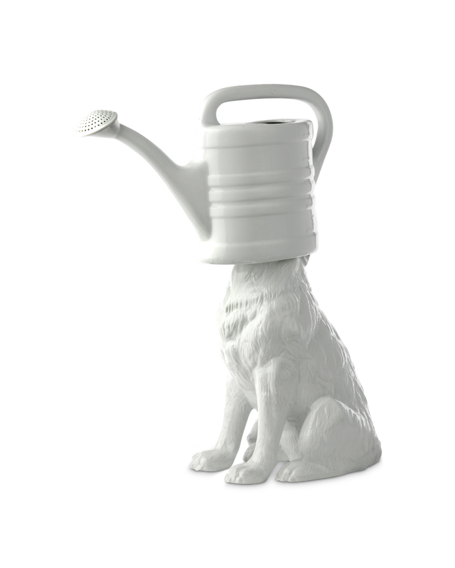 Wolf watering-can gold, White, large