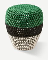 dot stool striped red combi, Dark green, small