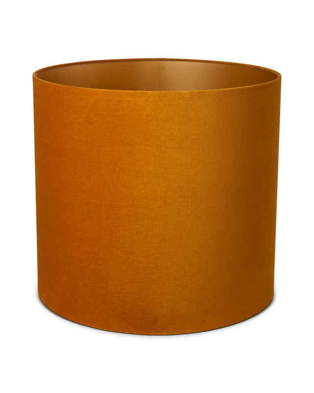 Lamp shade Ø55xH50cm velvet rust, Gold, large