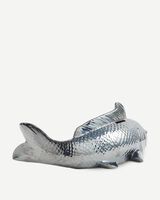 moneybox fish metallic, Dark grey, small