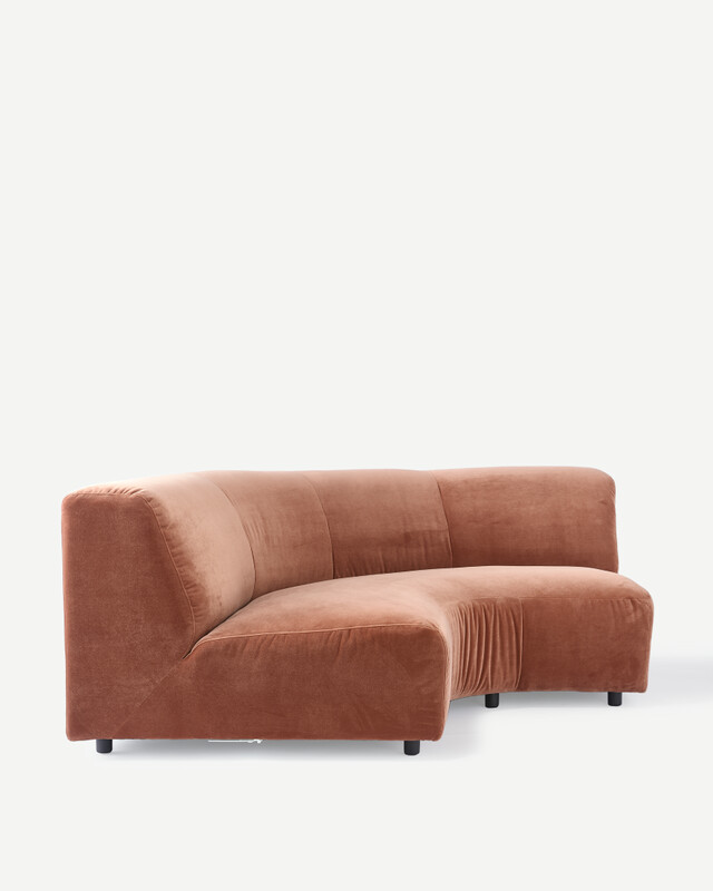 sofa a-round-u 1/4 circle velvet brown, Dark brown, pdp