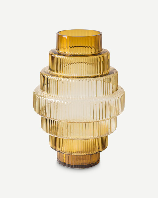 Vase Steps dk. purple large, Ochre, pdp