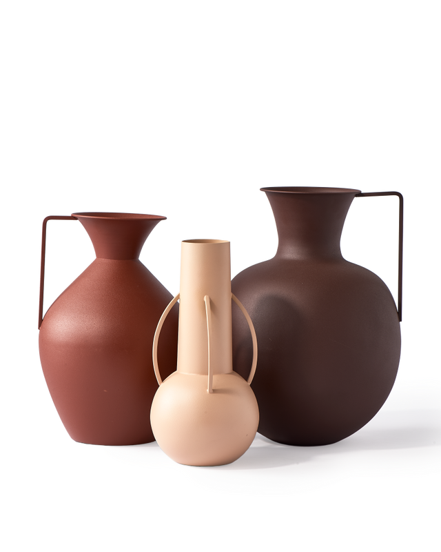 Vases Roman brown set 3, Cognac, large