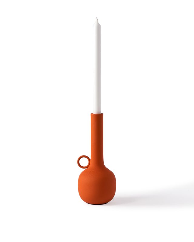 candle holder spartan orange M, Orange, large
