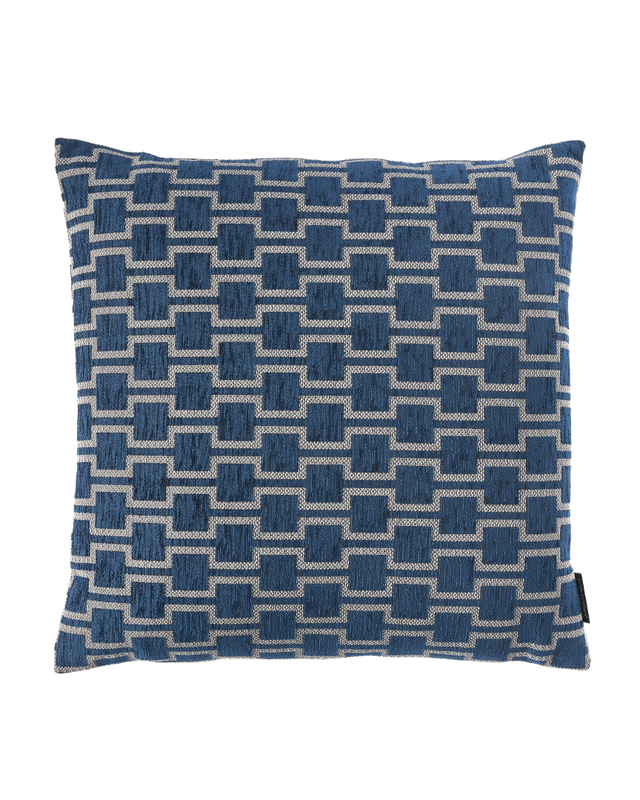 cushion geometric blue 45x45, Dark blue, large
