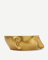 head left top white, Gold, small