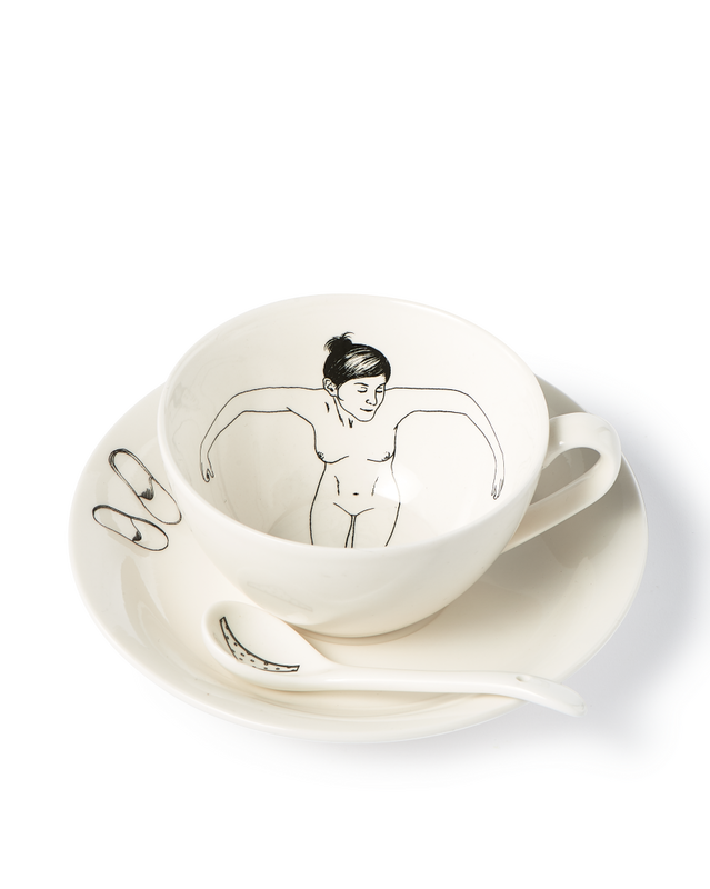 Undressed teaset set 4, White, large