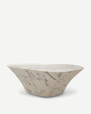 Oval Marble Look Coffee Table