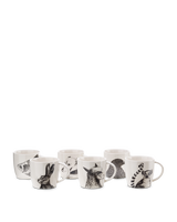 Mugs Animals set 6, White, small
