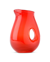 Jug with Hole clear, Coral red, small