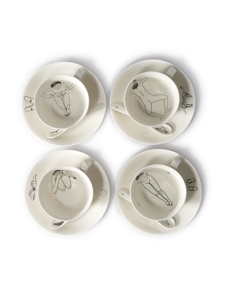 Undressed teaset set 4, White, medium
