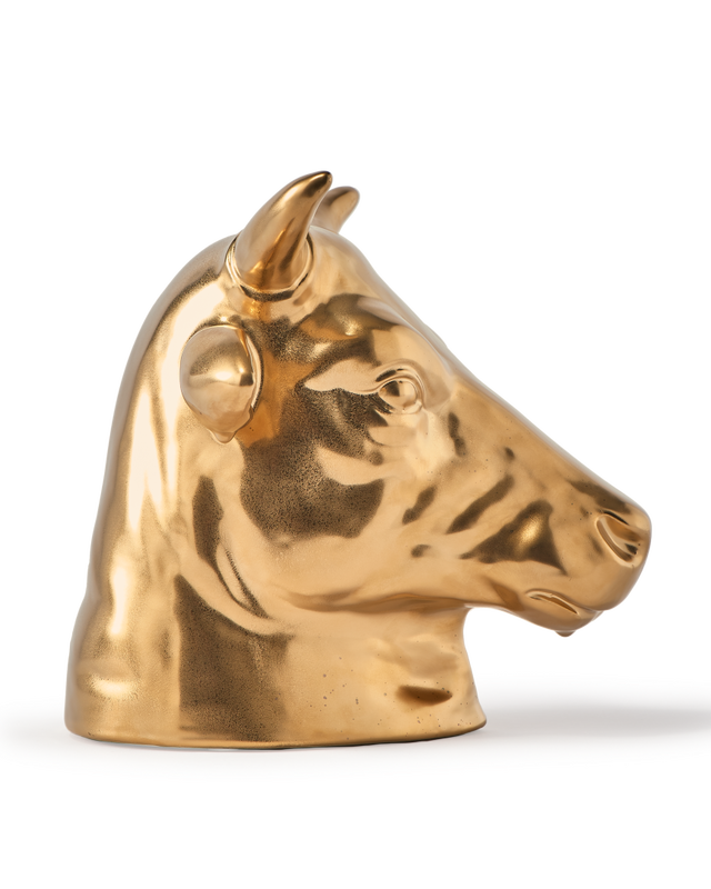 moneybox don't eat me, save me cow, Gold, large