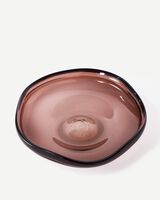 plate clear blue eye L, Dark brown, small