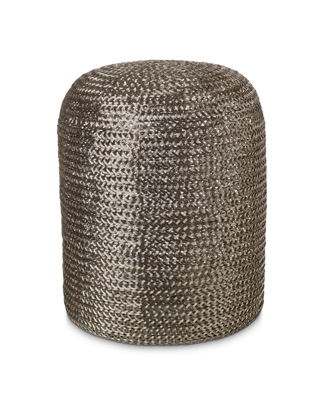 Stool pill woven silver, Silver, large